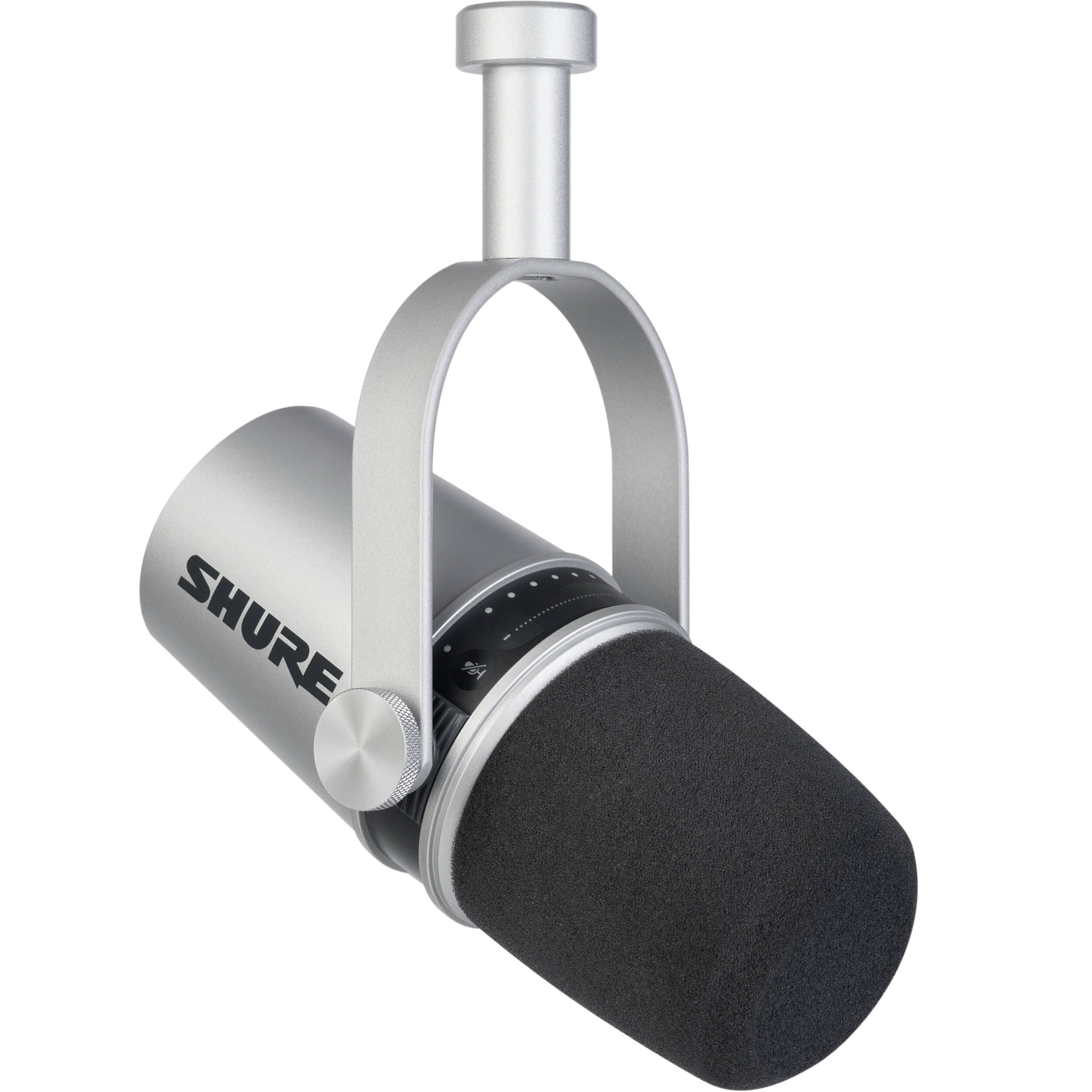 SHURE MV7 シルバー Shure Silver Podcasting Microphone w/USB-A & USB-C Cables MV7-S