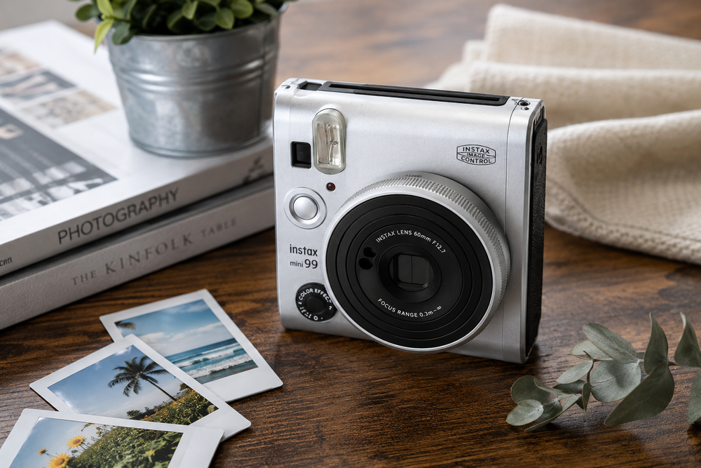 FUJIFILM instax mini 99 Analog Instant Camera – Silver: The Premium Instant Camera for Creative Photography