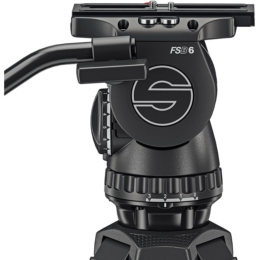 Sachtler 75/2 Mark II Aluminium trépied Système avec tête fluide FSB 6 MK II et épandeur de niveau intermédiaire