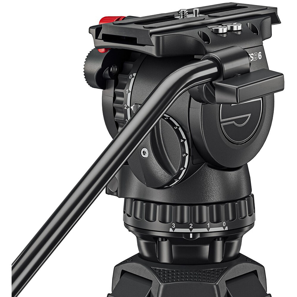 Sachtler 75/2 Mark II Aluminium trépied Système avec tête fluide FSB 6 MK II et épandeur de niveau intermédiaire