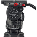 Sachtler 75/2 Mark II Aluminium trépied Système avec tête fluide FSB 6 MK II et épandeur de niveau intermédiaire