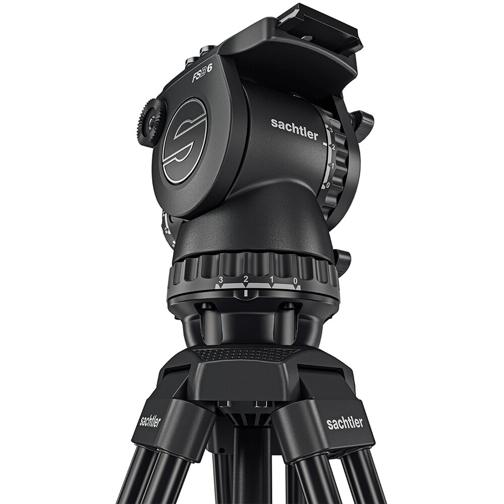 Sachtler 75/2 Mark II Aluminium trépied Système avec tête fluide FSB 6 MK II et épandeur de niveau intermédiaire