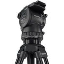 Sachtler 75/2 Mark II Aluminium trépied Système avec tête fluide FSB 6 MK II et épandeur de niveau intermédiaire