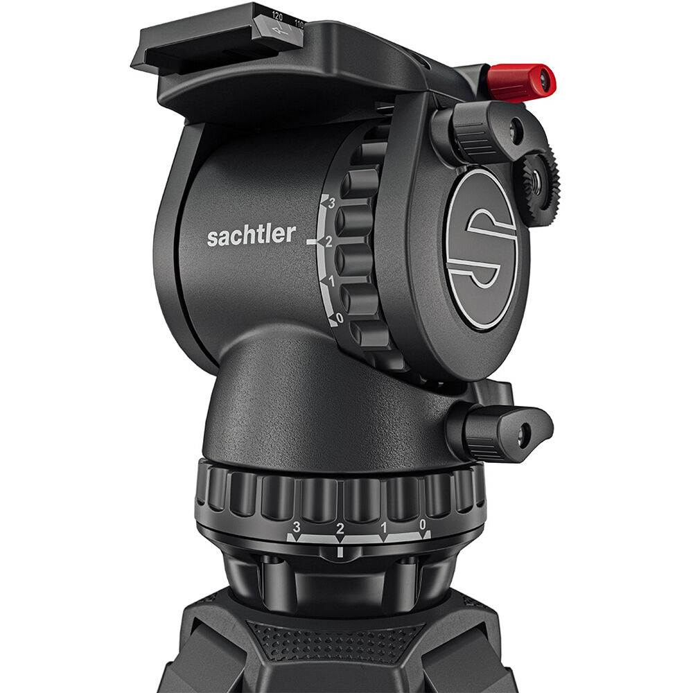 Sachtler 75/2 Mark II Aluminium trépied Système avec tête fluide FSB 6 MK II et épandeur de niveau intermédiaire