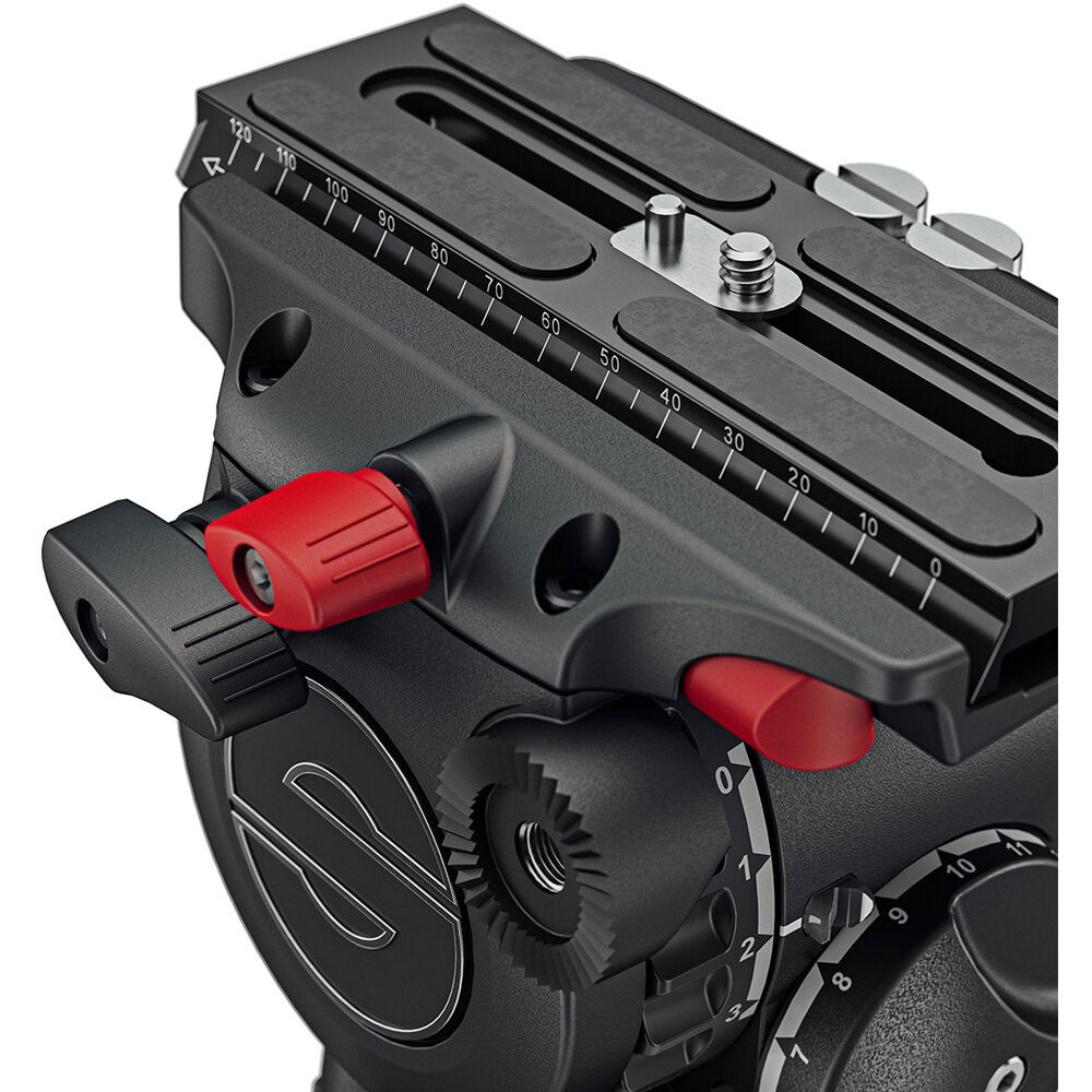 Sachtler 75/2 Mark II Aluminium trépied Système avec tête fluide FSB 6 MK II et épandeur de niveau intermédiaire