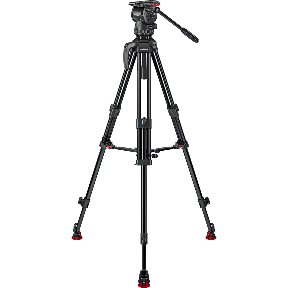 Sachtler 75/2 Mark II Aluminium trépied Système avec tête fluide FSB 6 MK II et épandeur de niveau intermédiaire