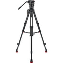 Sachtler 75/2 Mark II Aluminium trépied Système avec tête fluide FSB 6 MK II et épandeur de niveau intermédiaire