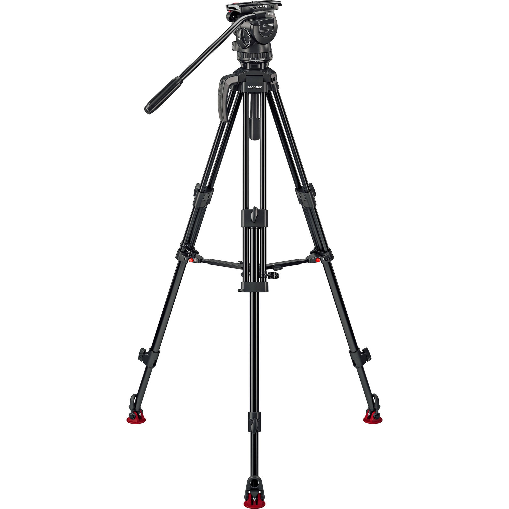 Sachtler 75/2 Mark II Aluminium trépied Système avec tête fluide FSB 6 MK II et épandeur de niveau intermédiaire