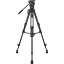 Sachtler 75/2 Mark II Aluminium trépied Système avec tête fluide FSB 6 MK II et épandeur de niveau intermédiaire