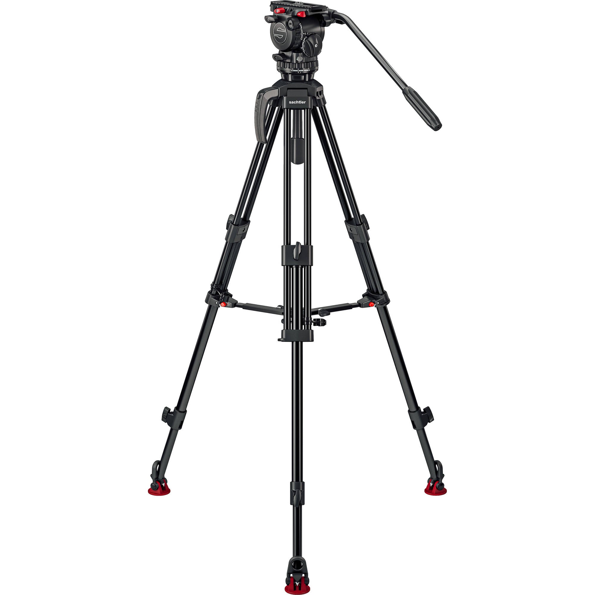 Sachtler 75/2 Mark II Aluminium trépied Système avec tête fluide FSB 6 MK II et épandeur de niveau intermédiaire