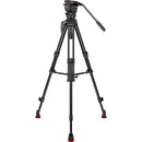 Sachtler 75/2 Mark II Aluminium trépied Système avec tête fluide FSB 6 MK II et épandeur de niveau intermédiaire