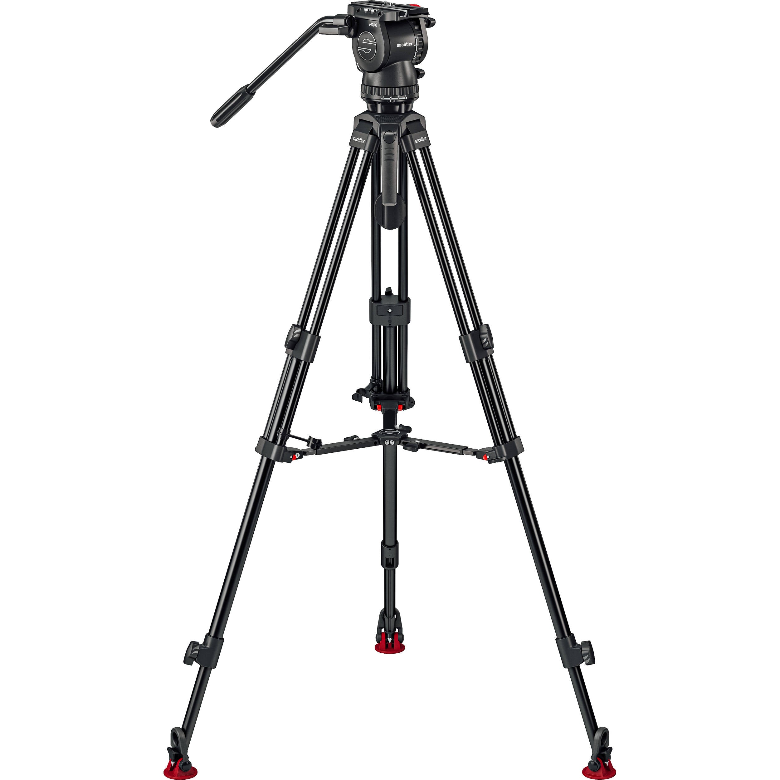 Sachtler 75/2 Mark II Aluminium trépied Système avec tête fluide FSB 6 MK II et épandeur de niveau intermédiaire