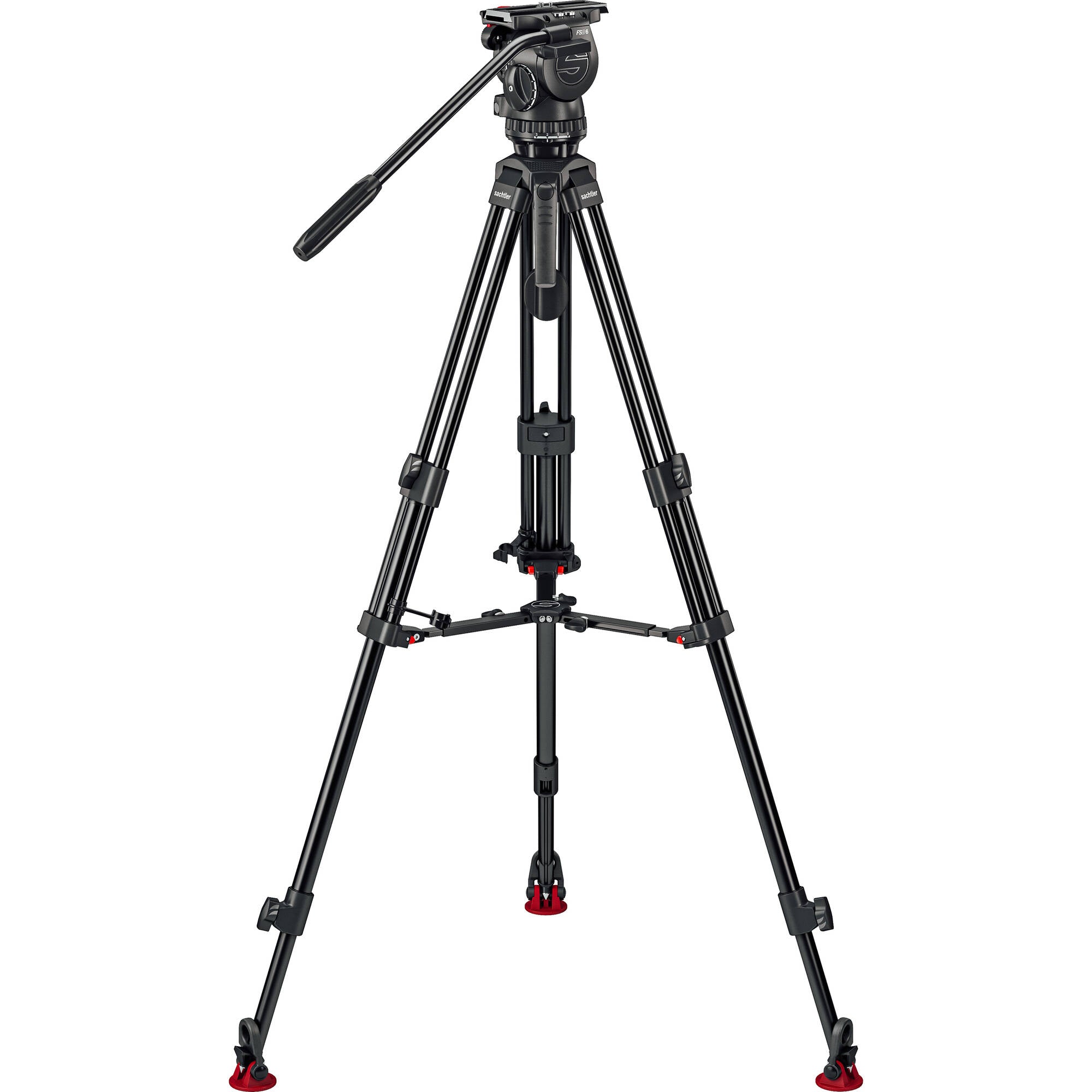 Sachtler 75/2 Mark II Aluminium trépied Système avec tête fluide FSB 6 MK II et épandeur de niveau intermédiaire