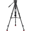 Sachtler 75/2 Mark II Aluminium trépied Système avec tête fluide FSB 6 MK II et épandeur de niveau intermédiaire
