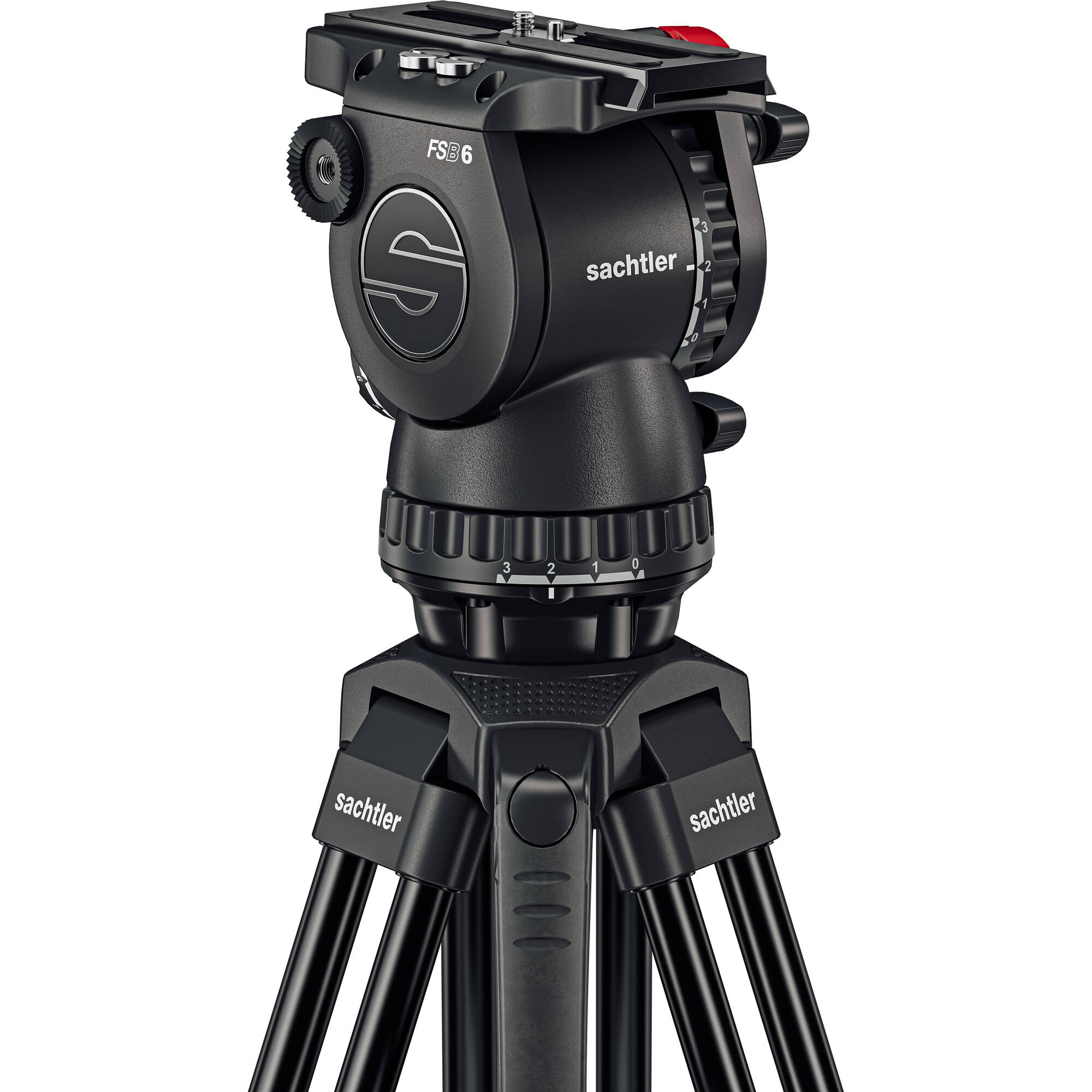 Sachtler 75/2 Mark II Aluminium trépied Système avec tête fluide FSB 6 MK II et épandeur de niveau intermédiaire