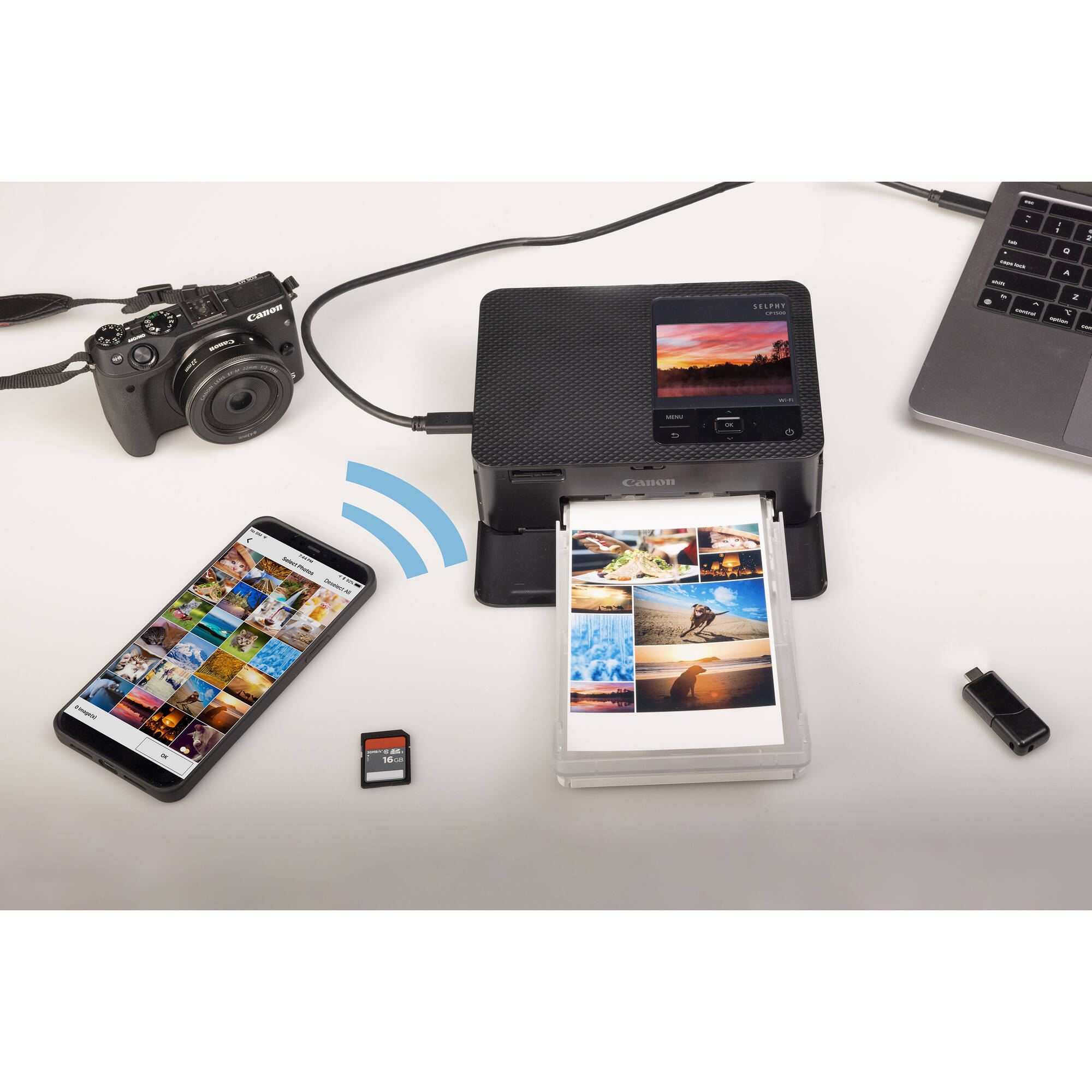 Canon SELPHY CP1200 Wireless Compact Photo Printer Black 0599C001 Canon SELPHY CP1200 Wireless Compact Photo Printer Black 0599C001