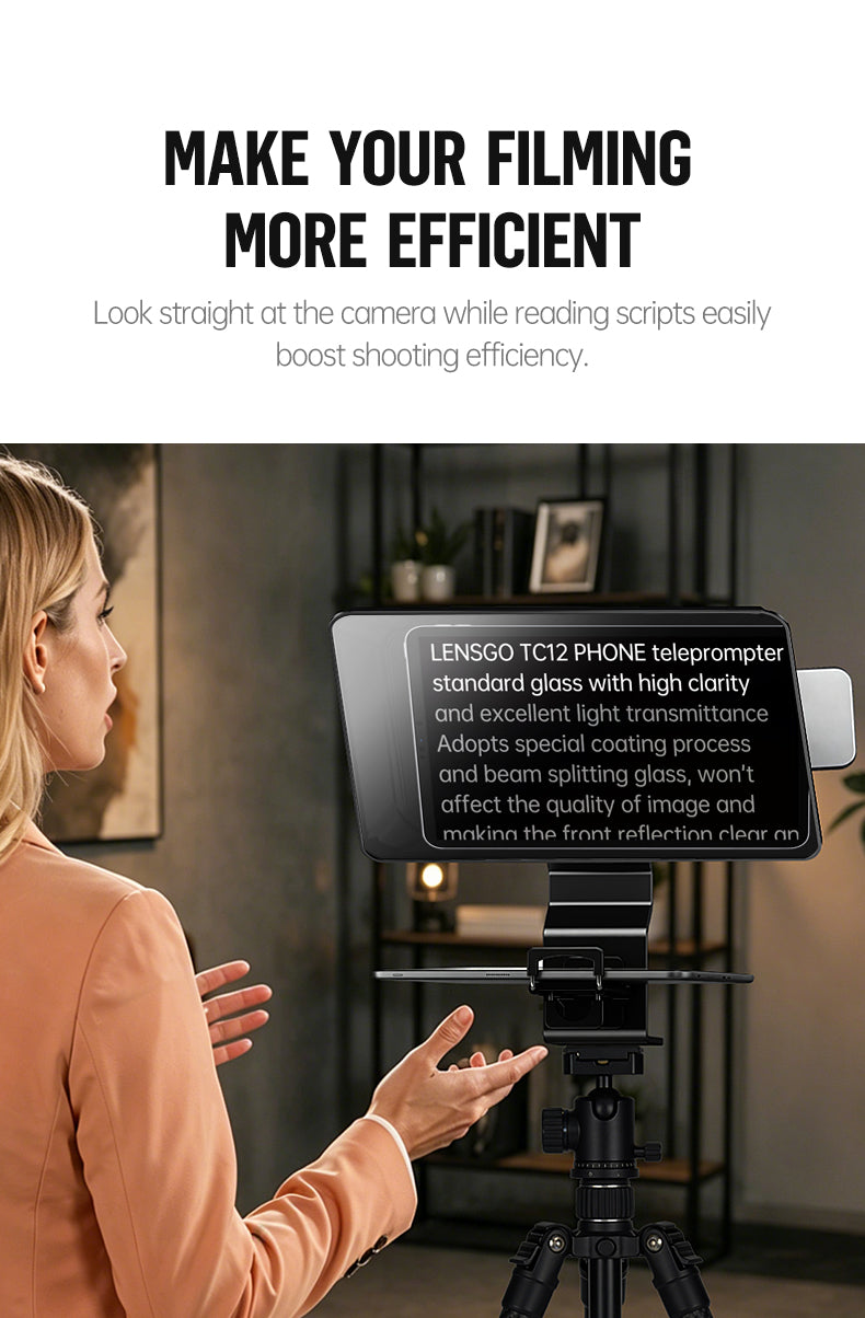 LENSGO TC12P Teleprompter for Smartphone and Tablets Video and Recording