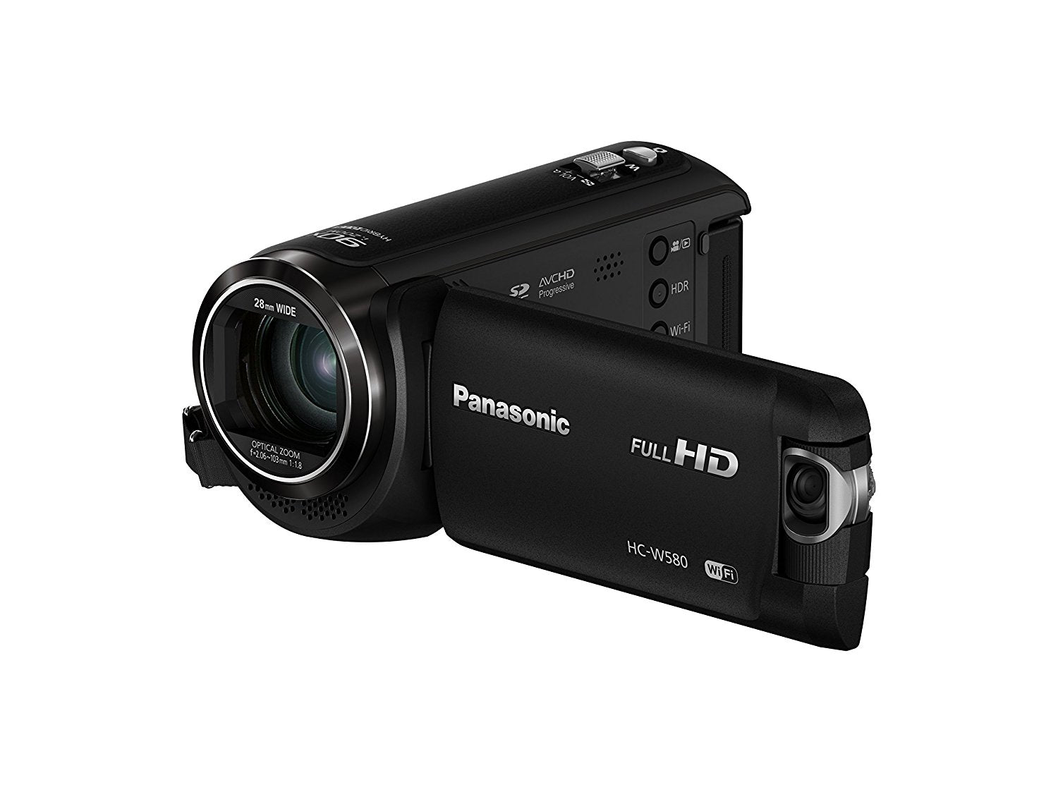 Panasonic HCW580k Caméscope HD complet avec Wi-Fi, construit avec une caméra jumelle multi-scène (noir)
