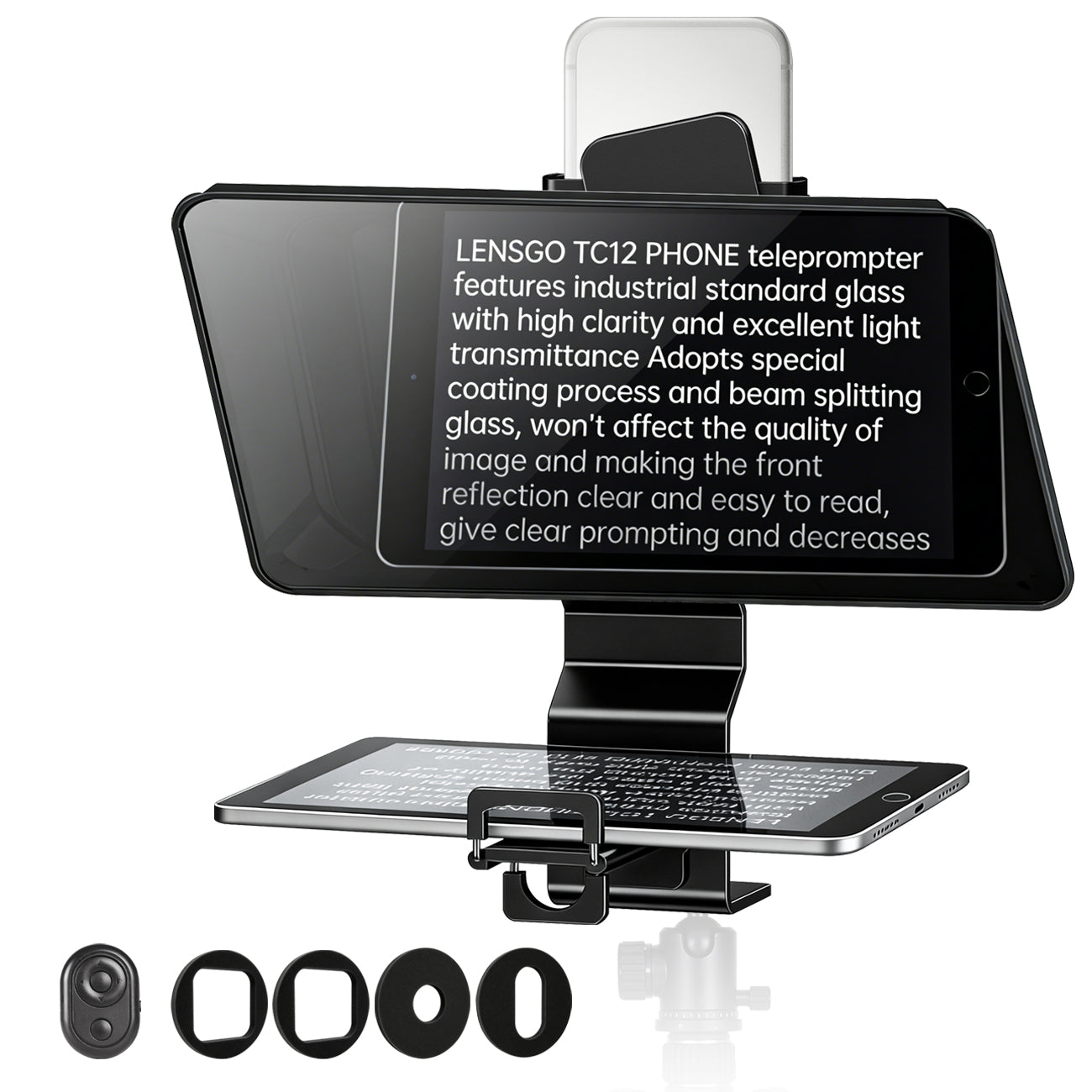 LENSGO TC12P Teleprompter for Smartphone and Tablets Video and Recording