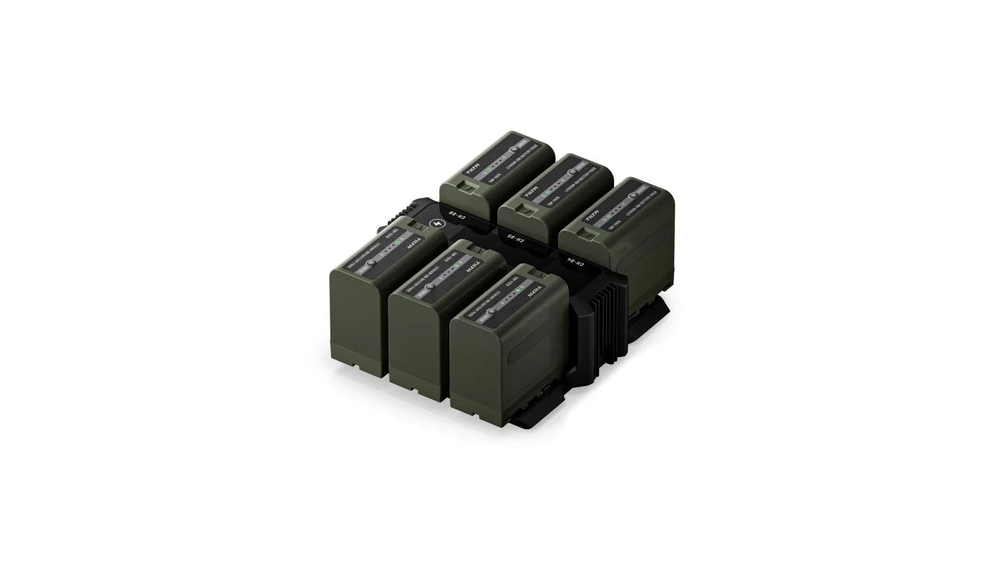 Tilta Foldable Charging Station for L-Series/NP-F Battery Kit (6 Batteries) - Black