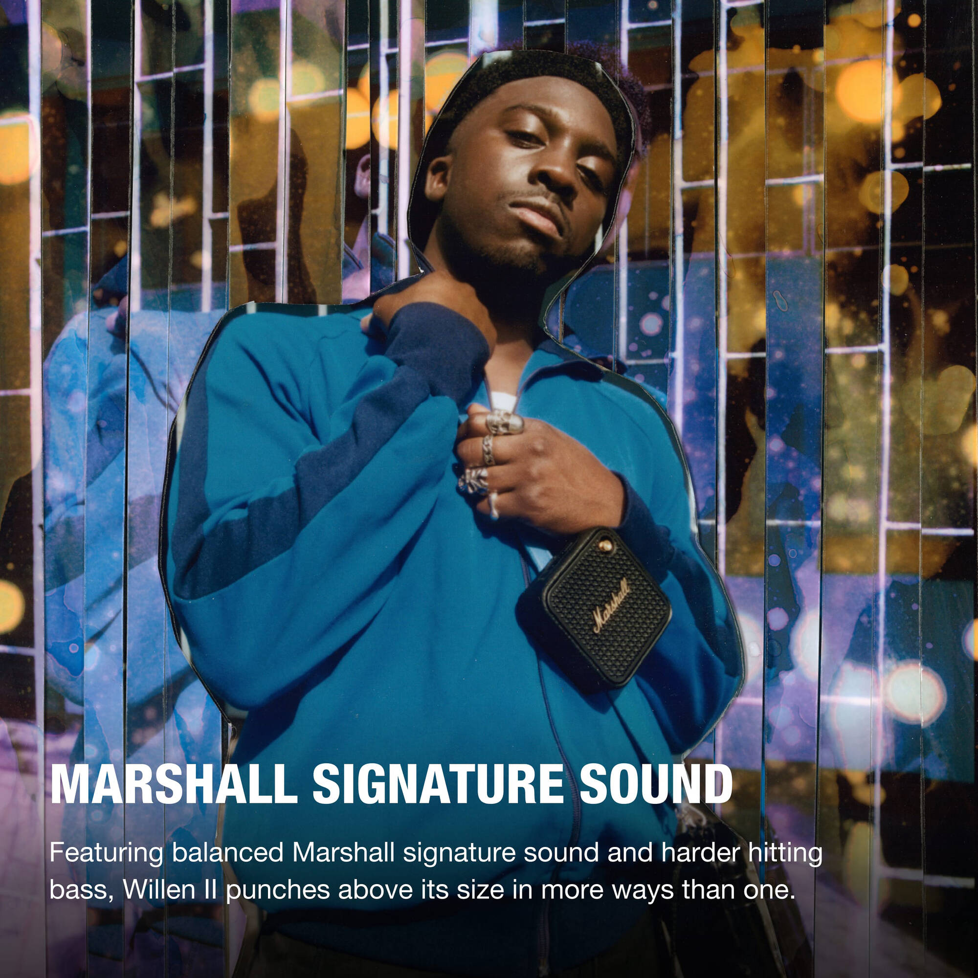 Marshall Willen II Portable Bluetooth Speaker (Black & Brass)