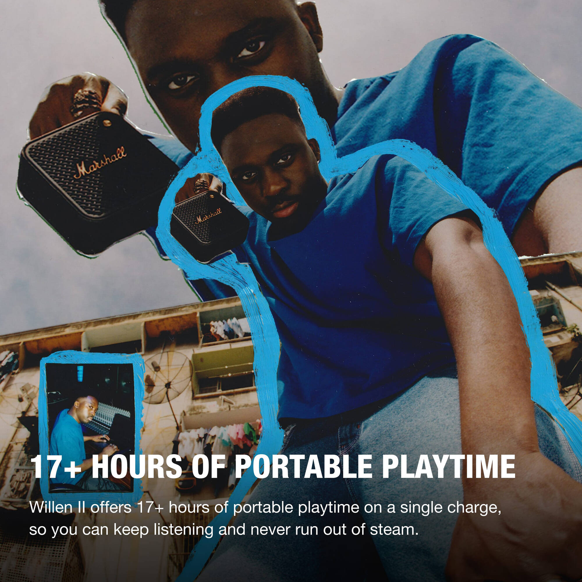 Marshall Willen II Portable Bluetooth Speaker (Black & Brass)