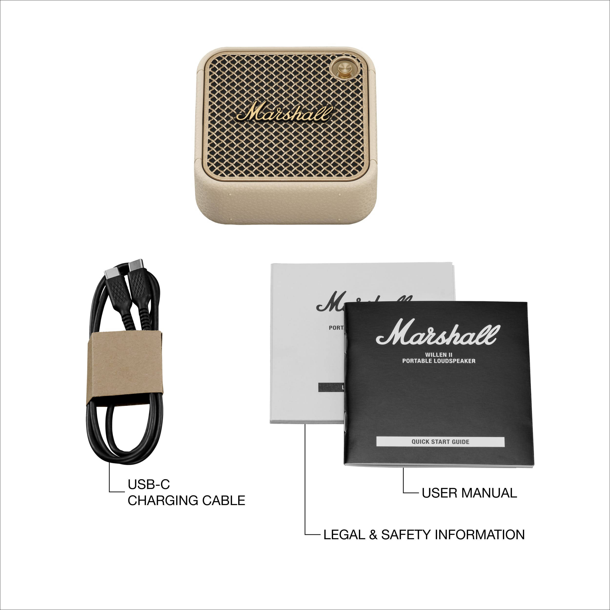 Marshall Willen II Portable Bluetooth Speaker (Cream) 1006717