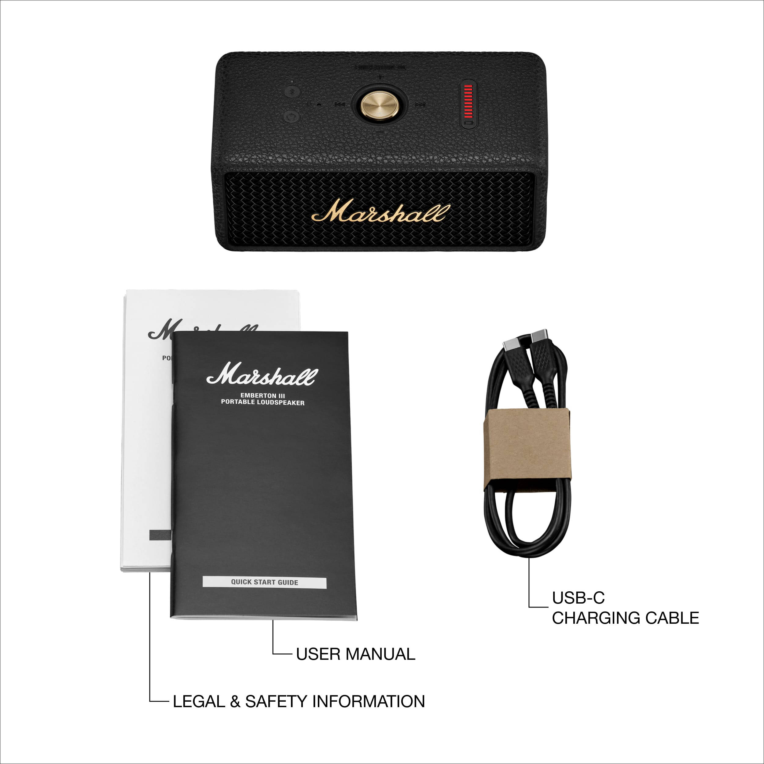 Marshall Emberton III Portable Waterproof Wireless Speaker (Black &