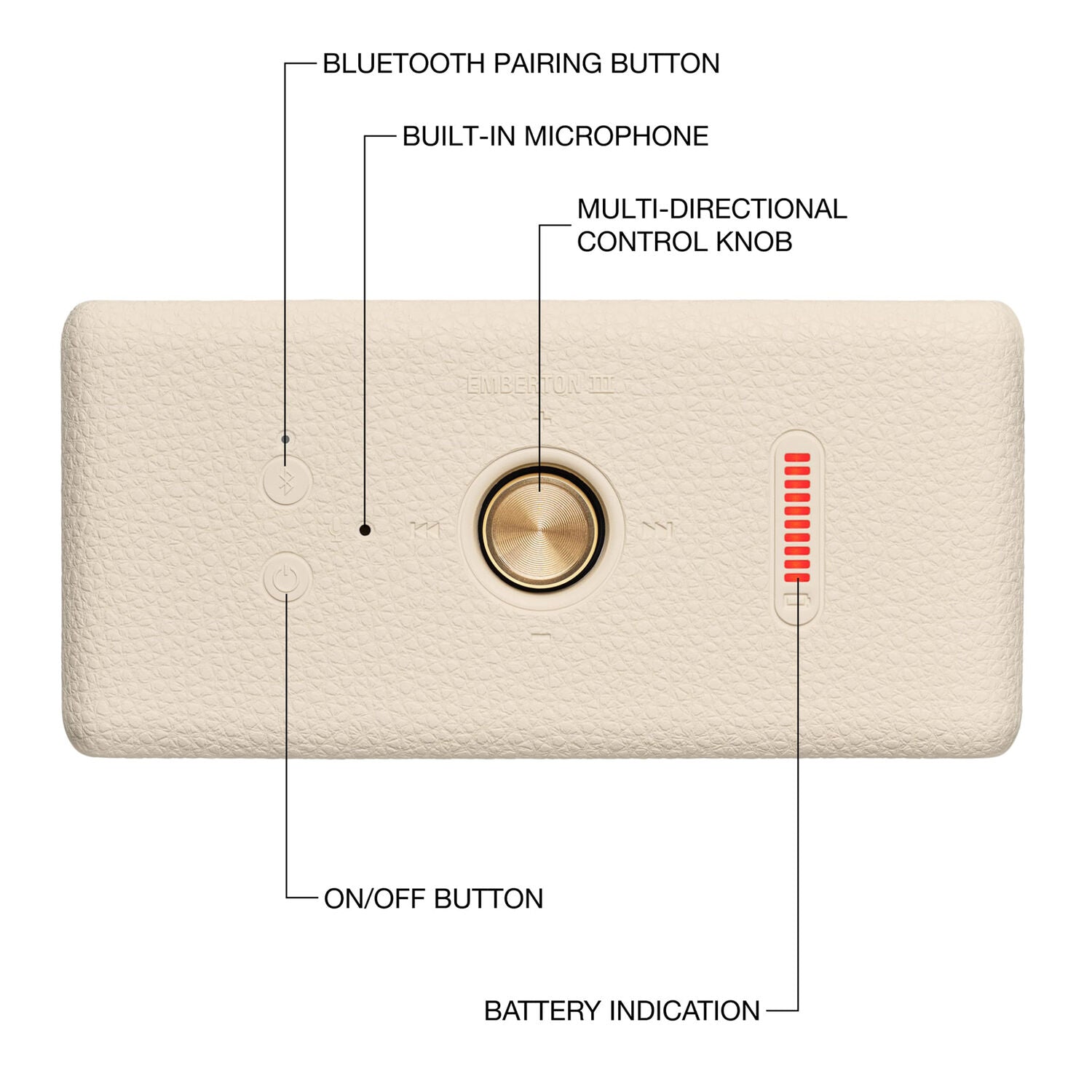 Marshall Emberton III Portable Waterproof Wireless Speaker (Cream)