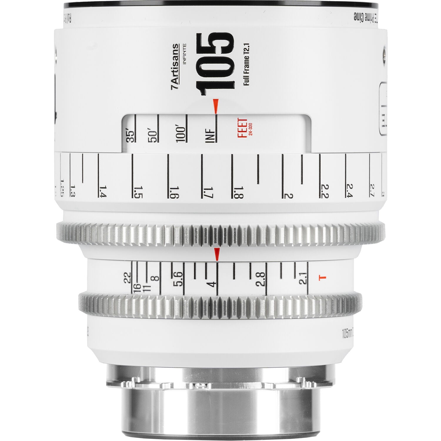 7Artisans INFINTE 105mm T2.1 Ciné Objectif (Canon EF, Blanc)