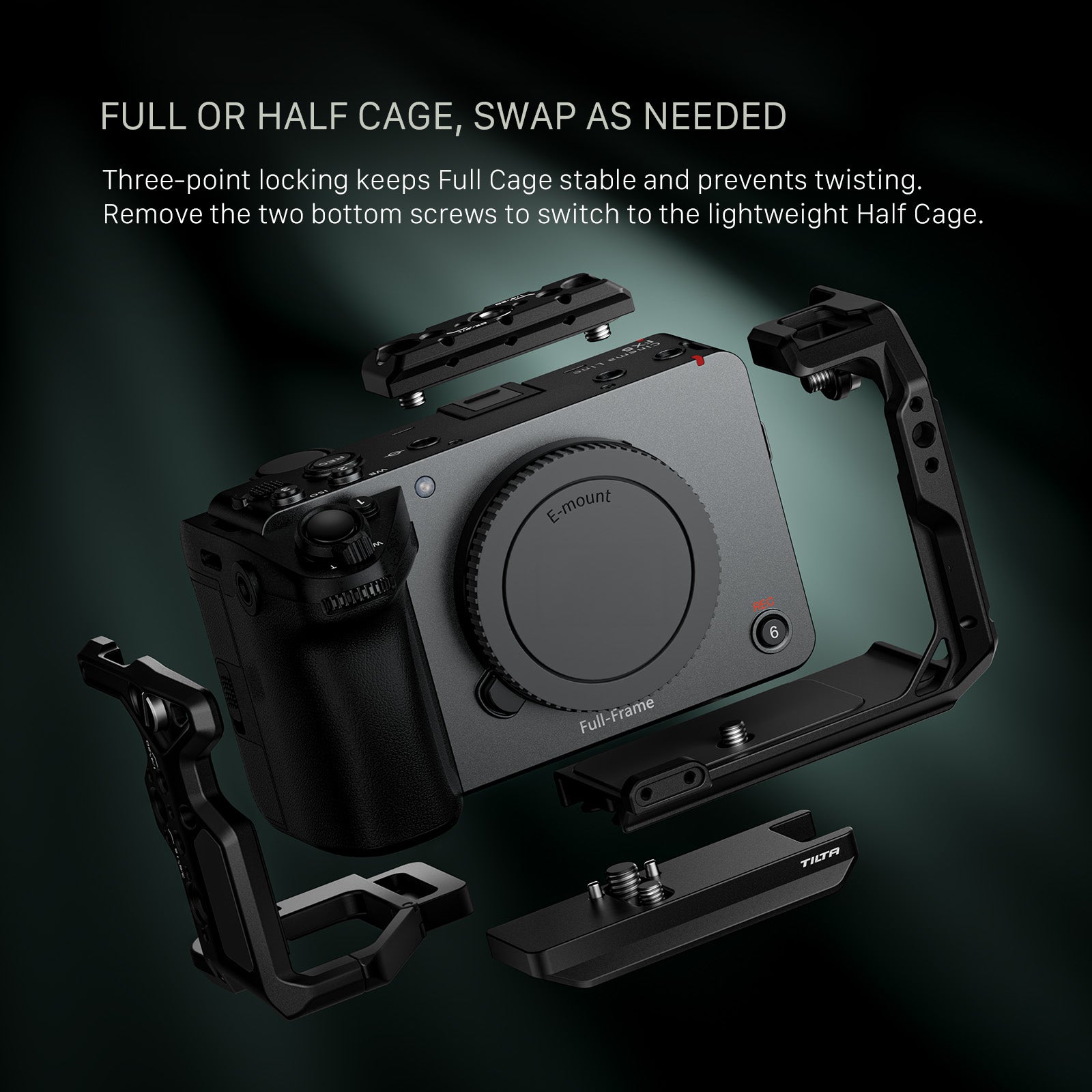 Tilta Camera Cage for Sony FX5 Power Kit - Black
