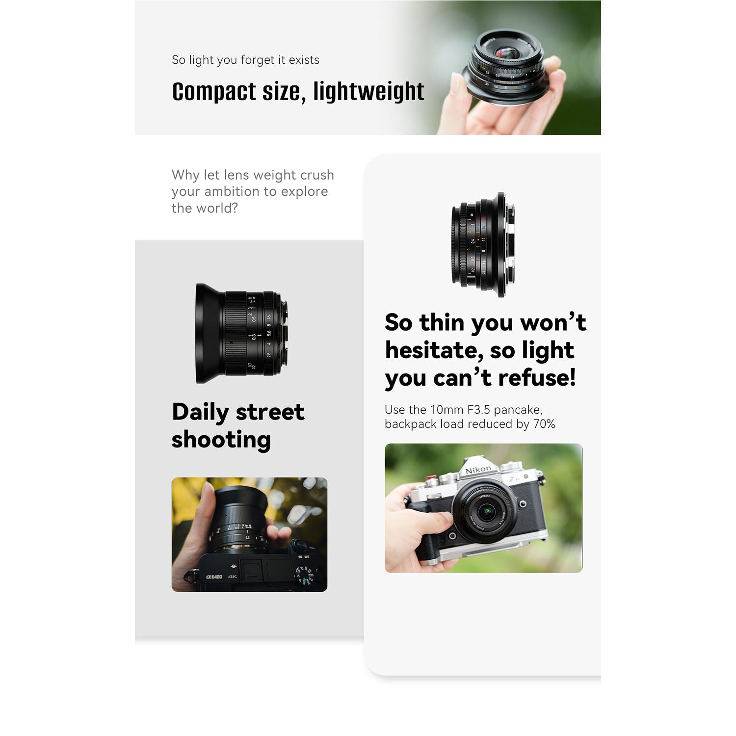 7Artisans 10 mm f / 3,5 Objectif (Fujifilm x)