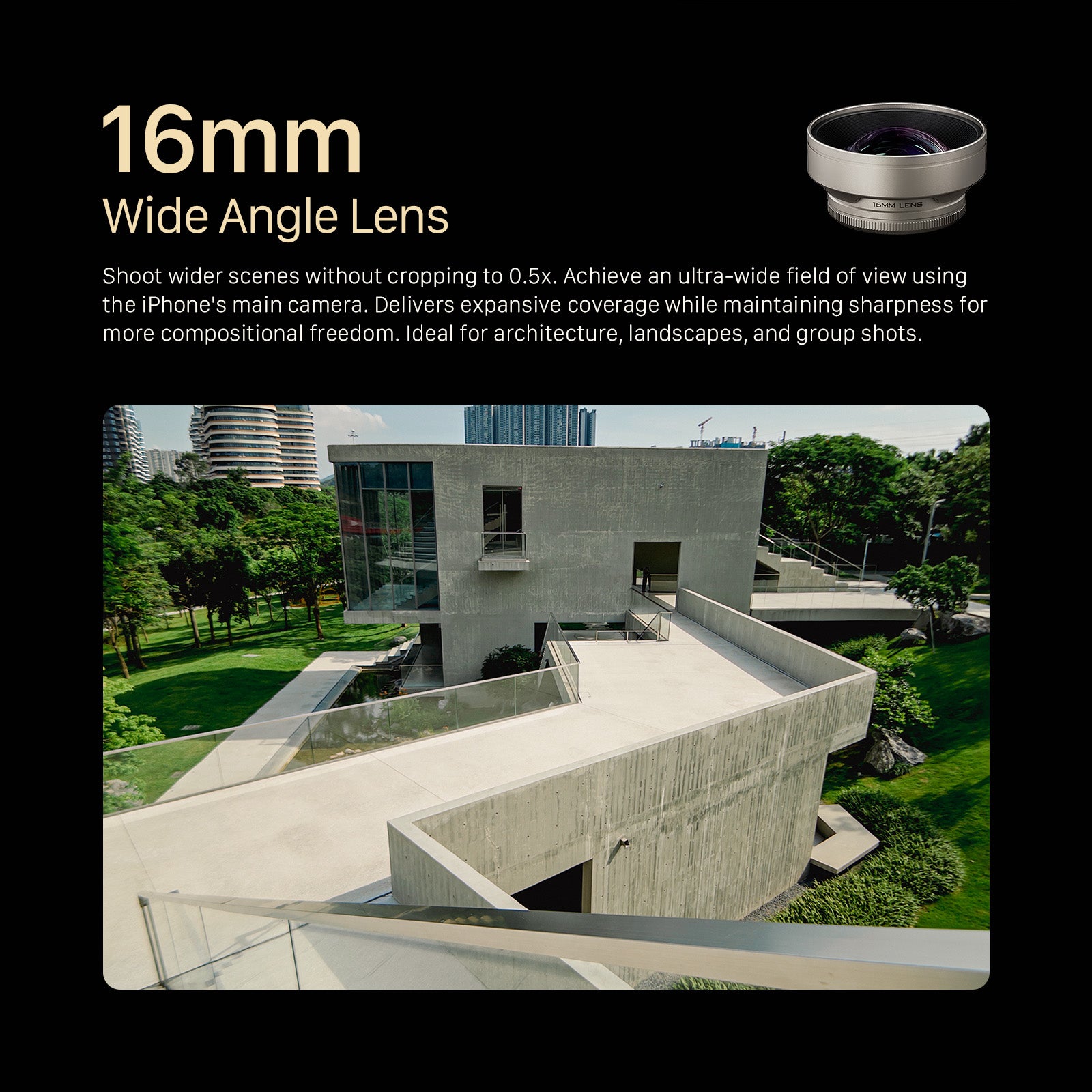 Tilta 16 mm grand angle Objectif pour iPhone (T-Mount) - Champagne