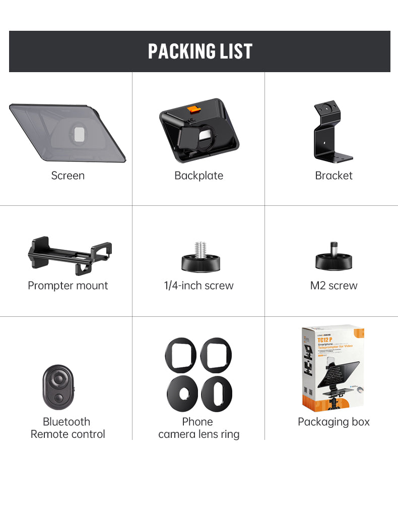 LENSGO TC12P Teleprompter for Smartphone and Tablets Video and Recording