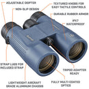 Bushnell 10x42 H2O Roof Prism Binoculars (bleu foncé)