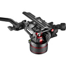 Manfrotto 612 Nitrotech Fluid Video Head and Carbon Fiber Twin Leg Tripod with Ground Spreader