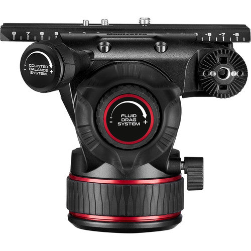 Manfrotto 612 Nitrotech Fluid Video Head and Carbon Fiber Twin Leg Tripod with Ground Spreader