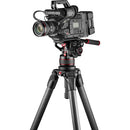 Manfrotto 612 Nitrotech Fluid Video Head and Carbon Fiber Twin Leg Tripod with Ground Spreader