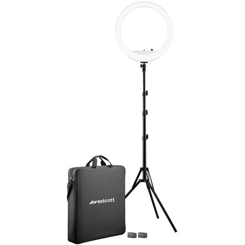 Westcott 18” Bi-Color LED Ring Light Kit with Batteries and Stand- Open box