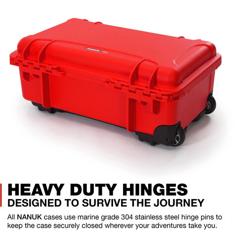 Nanuk 935 Wheeled Hard Utility Case with Padded Divider Insert & Lid Organizer  Red