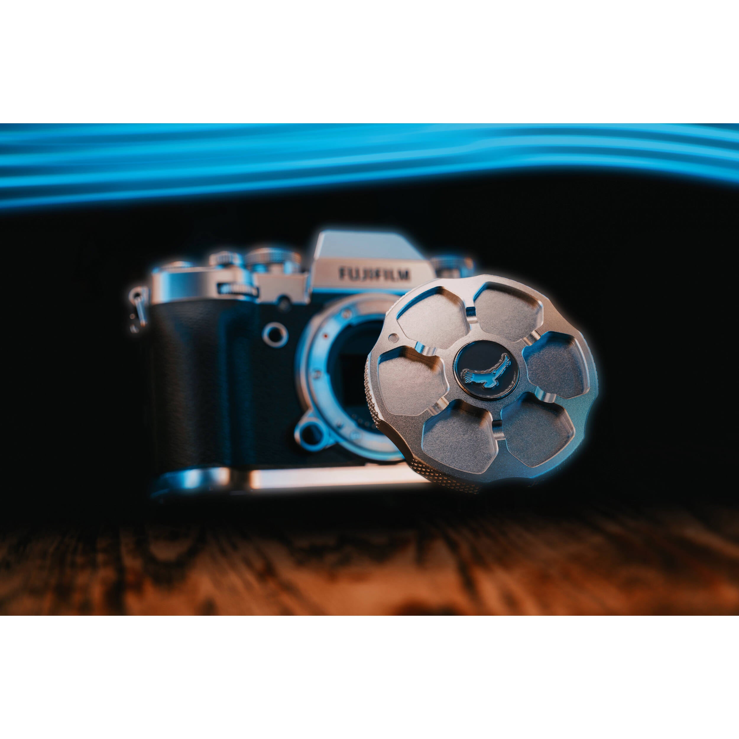 Kondor Blue Aluminum Body Cap for FUJIFILM X Mount Cameras (Space Gray)