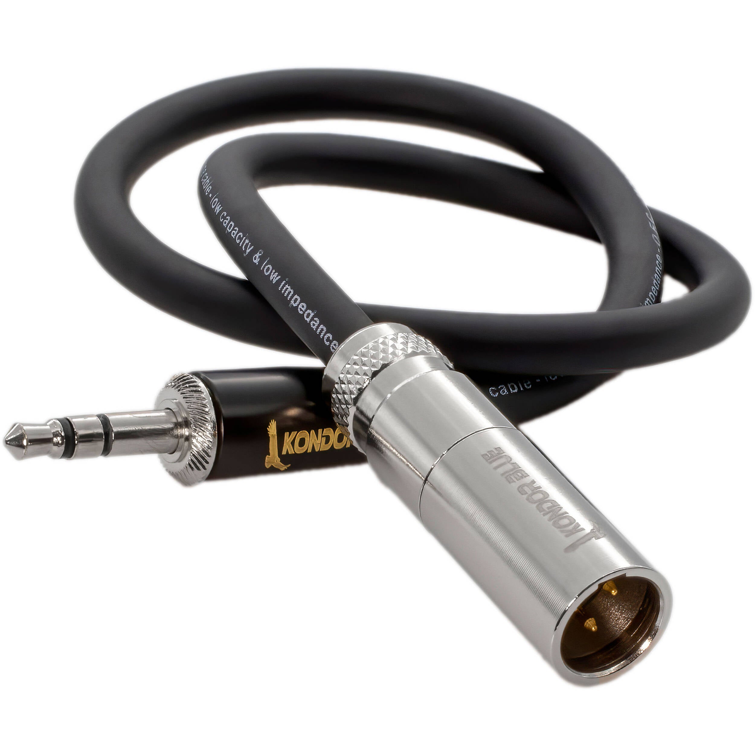 Kondor Blue Mini-XLR Male to 3.5mm Mono Audio Cable for Rode Wireless Go (14")
