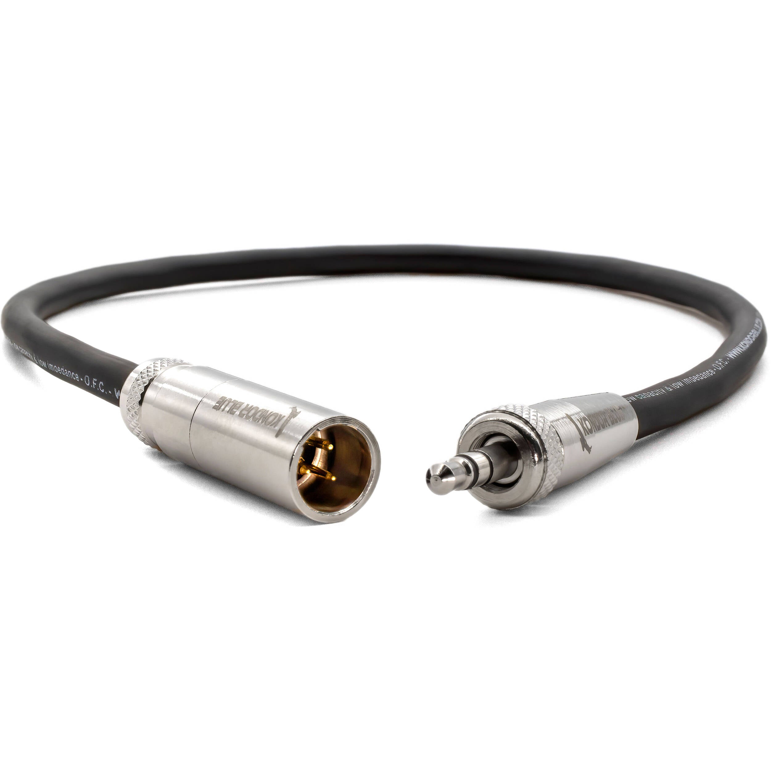 Kondor Blue Mini-XLR Male to Locking 3.5mm Stereo Cable for BMPCC 6K/4K & Canon C70 (Black)
