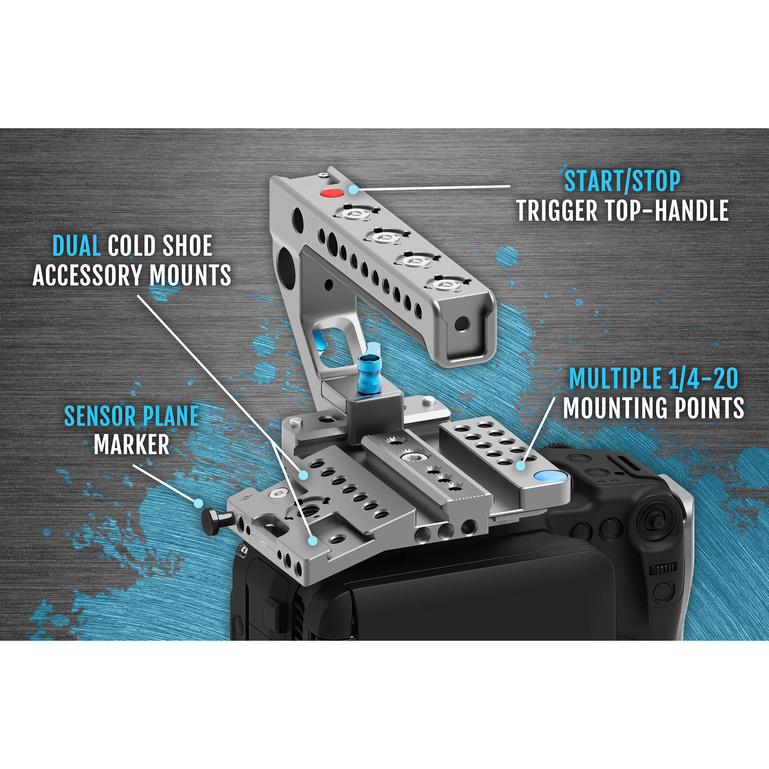 Kondor Blue Camera Cage with Top Handle for Canon C70 (Space Gray)
