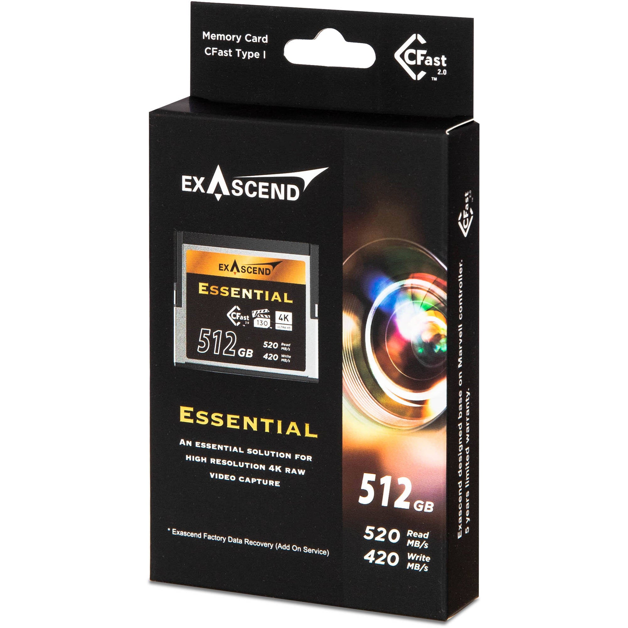 Exascend 512GB CFX Series CFast 2.0 Memory Card