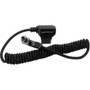 Kondor Blue Coiled D-Tap to Locking DC 2.5mm Right-Angle Cable for amaran (Raven Black, 1.3 to 2.7')