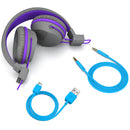 JLAB Jbuddies Studio Wireless On-Ear Kids Headphones (gris et violet)