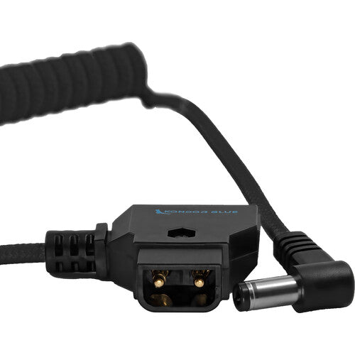 Kondor Blue D-Tap to DC Right Angle Coiled Cable (5.5 x 2.5mm) (Canon C70/Atomos)-Black
