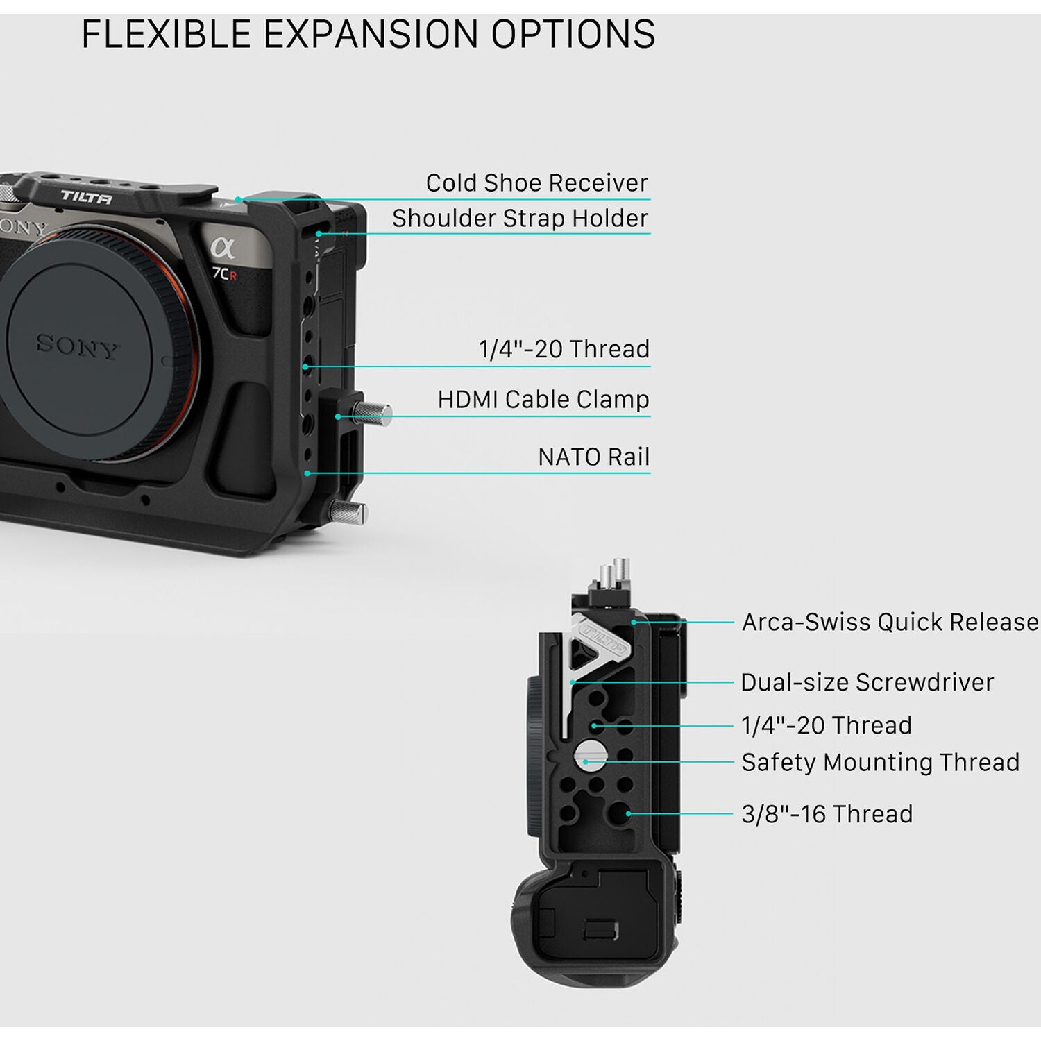 Tilta Half Camera Cage for Sony a7C II & a7CR (Black)