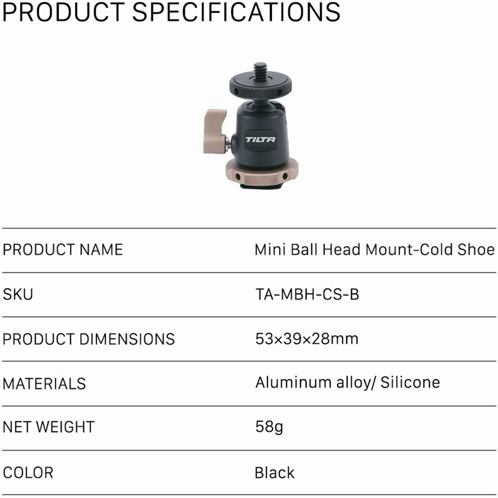 Tilta Mini Ball Head Mount with Cold Shoe